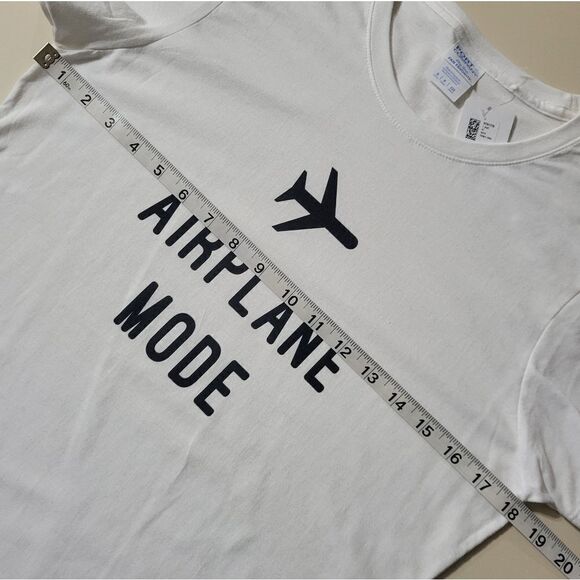 Airplane Mode Women's White Crewneck Short Sleeve Tee - Picture 4 of 8